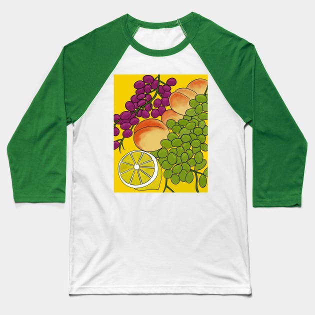 PLENTIFULFruit Assortment Fruit Lover Baseball T-Shirt by SartorisArt1